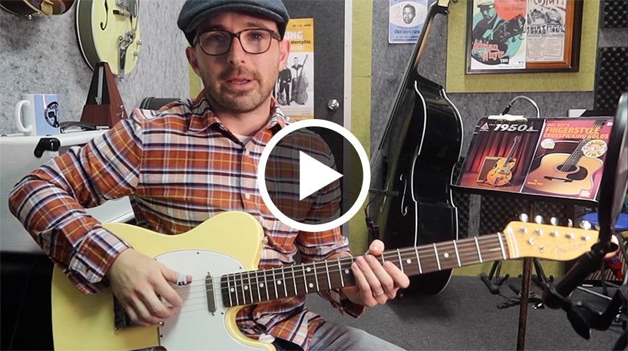 Adrian Whyte teaches how to play electric guitar with a Black Mountain thumb pick