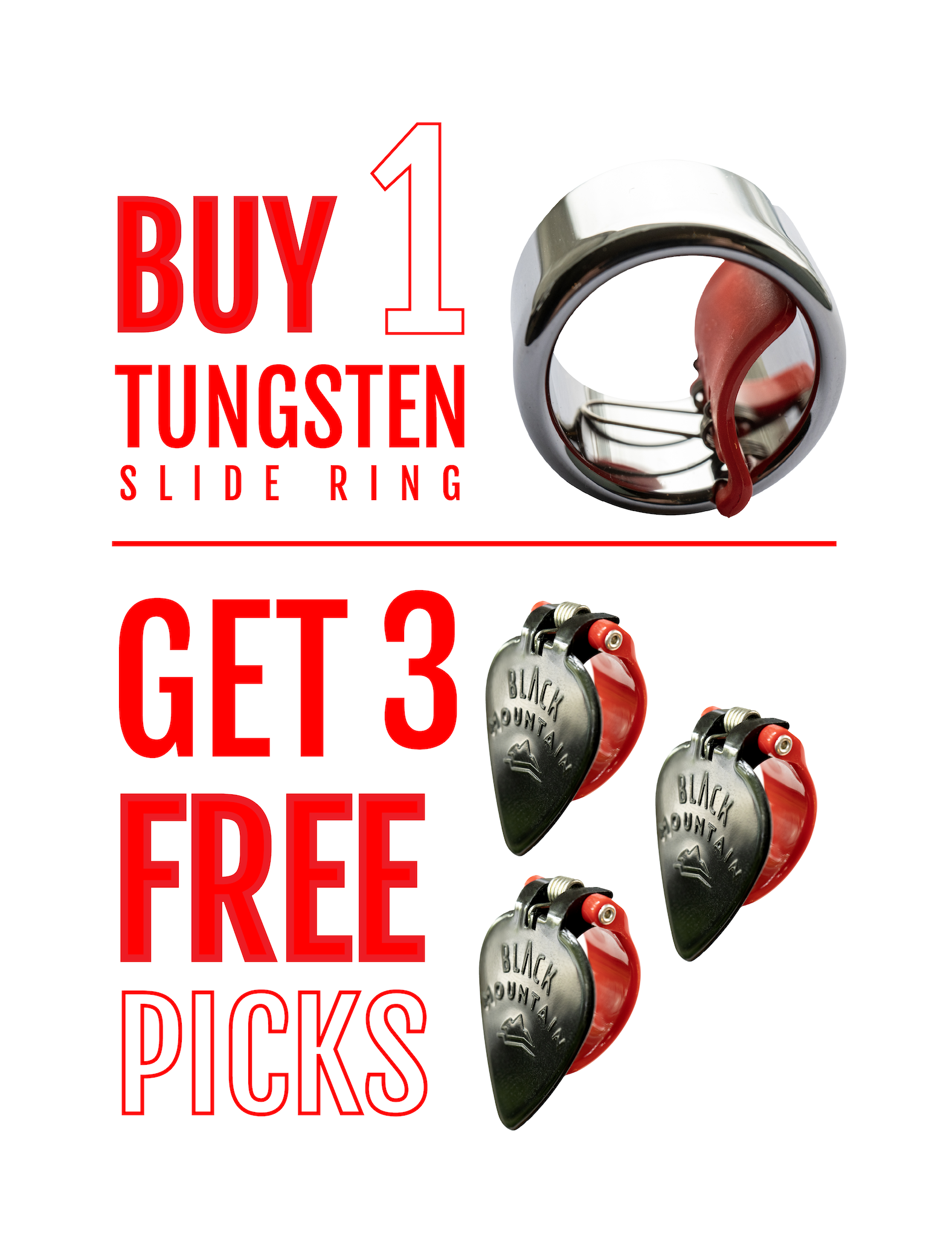 Free Pick Special: Buy 1 slide and get 3 free thumb picks